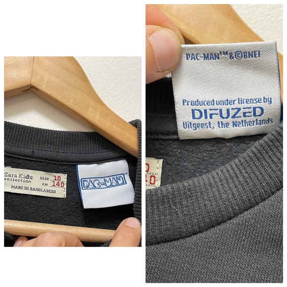 Zara crew neck black pac-man sweater size 10 - Picture 6 of 6